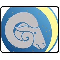 Ram Zodiac Sign Zodiac Moon Star Double Sided Fleece Blanket (medium)  by Sudhe