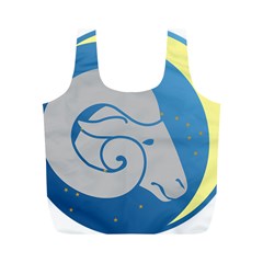 Ram Zodiac Sign Zodiac Moon Star Full Print Recycle Bag (m) by Sudhe