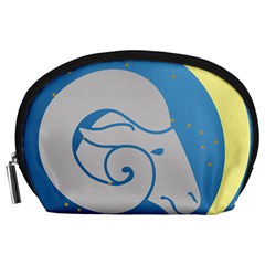 Ram Zodiac Sign Zodiac Moon Star Accessory Pouch (large) by Sudhe