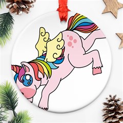 Unicorn Arociris Raimbow Magic Ornament (round) by Sudhe