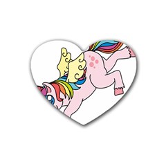 Unicorn Arociris Raimbow Magic Heart Coaster (4 Pack)  by Sudhe