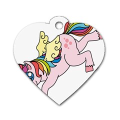 Unicorn Arociris Raimbow Magic Dog Tag Heart (one Side) by Sudhe