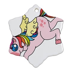 Unicorn Arociris Raimbow Magic Snowflake Ornament (two Sides)