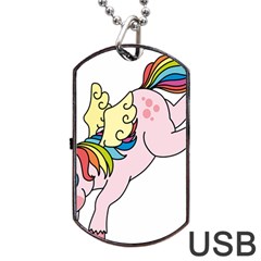 Unicorn Arociris Raimbow Magic Dog Tag Usb Flash (two Sides) by Sudhe