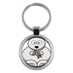 Bear Polar Bear Arctic Fish Mammal Key Chains (round)  by Sudhe