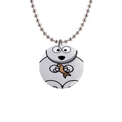 Bear Polar Bear Arctic Fish Mammal 1  Button Necklace by Sudhe