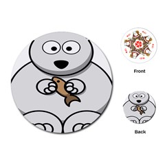 Bear Polar Bear Arctic Fish Mammal Playing Cards (round) by Sudhe