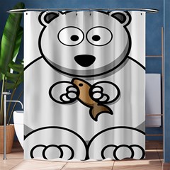 Bear Polar Bear Arctic Fish Mammal Shower Curtain 60  X 72  (medium)  by Sudhe