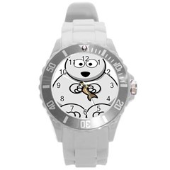 Bear Polar Bear Arctic Fish Mammal Round Plastic Sport Watch (l) by Sudhe