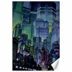 City Night Landmark Canvas 12  X 18  by Sudhe