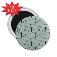 Telephone Lines Repeating Pattern 2 25  Magnets (10 Pack)  by Sudhe