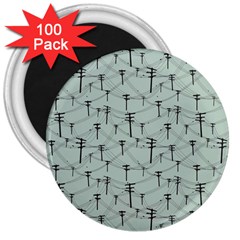 Telephone Lines Repeating Pattern 3  Magnets (100 Pack) by Sudhe