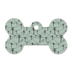 Telephone Lines Repeating Pattern Dog Tag Bone (two Sides) by Sudhe