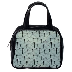 Telephone Lines Repeating Pattern Classic Handbag (one Side) by Sudhe