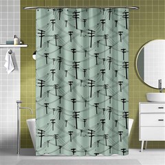 Telephone Lines Repeating Pattern Shower Curtain 48  X 72  (small)  by Sudhe