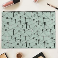 Telephone Lines Repeating Pattern Cosmetic Bag (xxl) by Sudhe