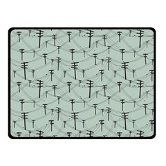 Telephone Lines Repeating Pattern Double Sided Fleece Blanket (small)  by Sudhe