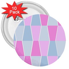 Geometric Pattern Design Pastels 3  Buttons (10 Pack) 