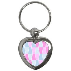 Geometric Pattern Design Pastels Key Chains (heart) 