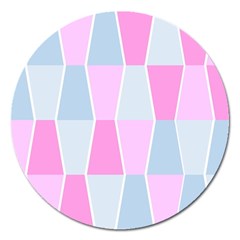 Geometric Pattern Design Pastels Magnet 5  (round)