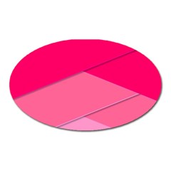 Geometric Shapes Magenta Pink Rose Oval Magnet