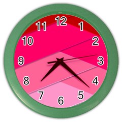 Geometric Shapes Magenta Pink Rose Color Wall Clock