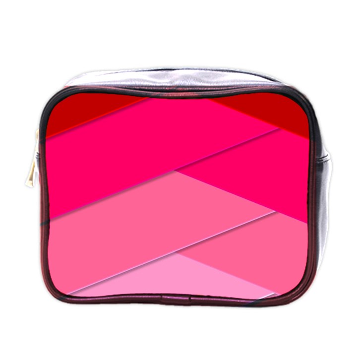 Geometric Shapes Magenta Pink Rose Mini Toiletries Bag (One Side)