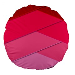 Geometric Shapes Magenta Pink Rose Large 18  Premium Round Cushions