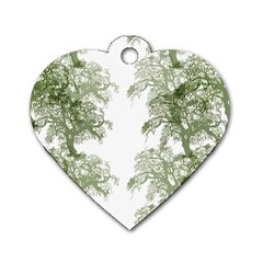 Trees Tile Horizonal Dog Tag Heart (one Side)