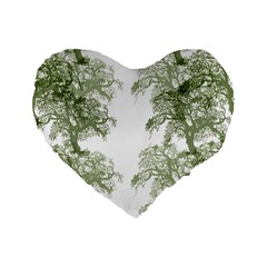 Trees Tile Horizonal Standard 16  Premium Flano Heart Shape Cushions by Sudhe