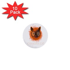 Cat Smart Design Pet Cute Animal 1  Mini Buttons (10 Pack)  by Sudhe