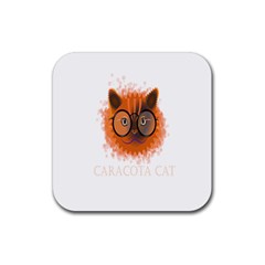 Cat Smart Design Pet Cute Animal Rubber Coaster (square)  by Sudhe