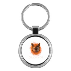 Cat Smart Design Pet Cute Animal Key Chains (round)  by Sudhe