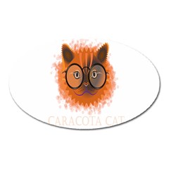 Cat Smart Design Pet Cute Animal Oval Magnet by Sudhe