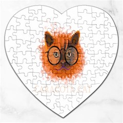 Cat Smart Design Pet Cute Animal Jigsaw Puzzle (heart) by Sudhe