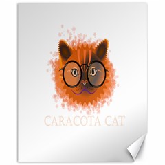 Cat Smart Design Pet Cute Animal Canvas 11  X 14  by Sudhe