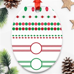 Christmas Borders Frames Holiday Ornament (oval) by Sudhe