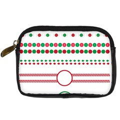 Christmas Borders Frames Holiday Digital Camera Leather Case by Sudhe