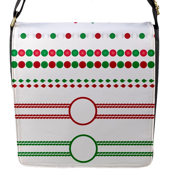 Christmas Borders Frames Holiday Flap Closure Messenger Bag (S)