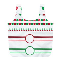 Christmas Borders Frames Holiday Full Print Recycle Bag (l) by Sudhe