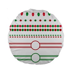 Christmas Borders Frames Holiday Standard 15  Premium Flano Round Cushions