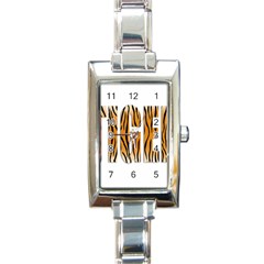 Tiger Bstract Animal Art Pattern Skin Rectangle Italian Charm Watch by Sudhe