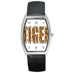 Tiger Bstract Animal Art Pattern Skin Barrel Style Metal Watch by Sudhe