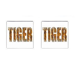 Tiger Bstract Animal Art Pattern Skin Cufflinks (square) by Sudhe