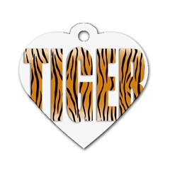 Tiger Bstract Animal Art Pattern Skin Dog Tag Heart (one Side) by Sudhe