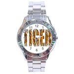 Tiger Bstract Animal Art Pattern Skin Stainless Steel Analogue Watch Front