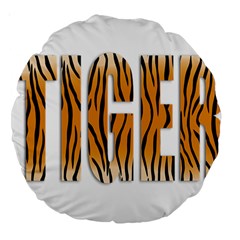 Tiger Bstract Animal Art Pattern Skin Large 18  Premium Round Cushions by Sudhe