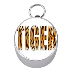 Tiger Bstract Animal Art Pattern Skin Mini Silver Compasses by Sudhe