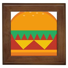 Burger Bread Food Cheese Vegetable Framed Tiles by Sudhe