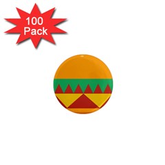 Burger Bread Food Cheese Vegetable 1  Mini Magnets (100 Pack)  by Sudhe